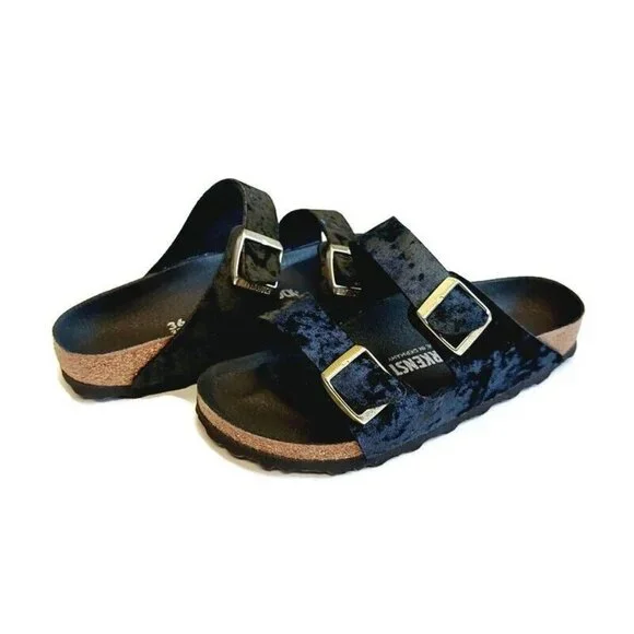 Birkenstock Womens Sz 5-5.5 Arizona BS Sandals EU 36 NARROW Fit Velvet Black - Picture 10 of 10
